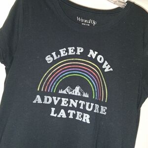 Wound Up Kids Black 'Sleep Now Adventure Later' Graphic Tee